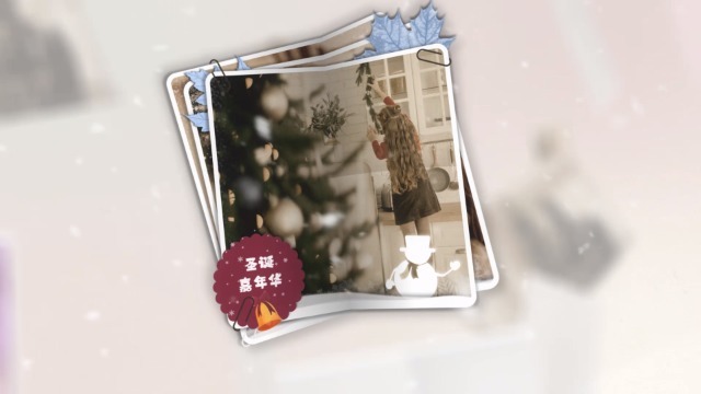 温暖圣诞节折叠卡片样式的展示动画5预览图