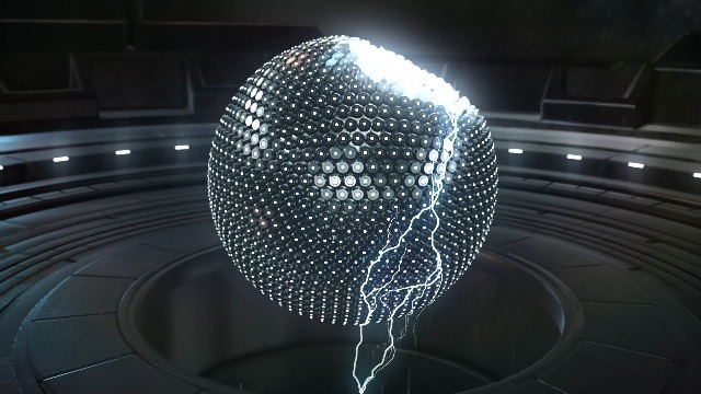 工业科技机械运转投影出3D球体后震撼爆炸出logo的开场0预览图