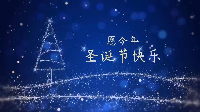 圣诞祝福视频蓝色粒子新年0预览图