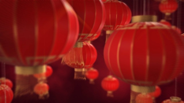 大红灯笼和中国新年标志开场片头0预览图