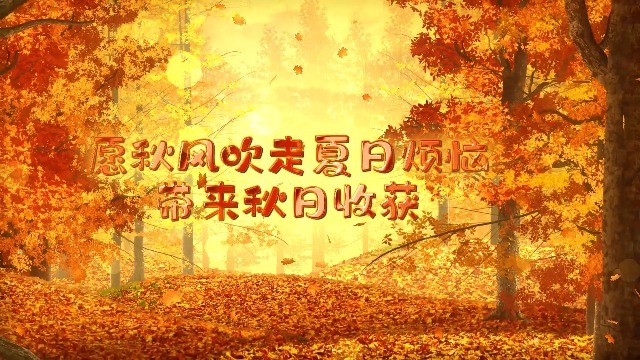 金色秋天枫树树林里的文字开场1预览图