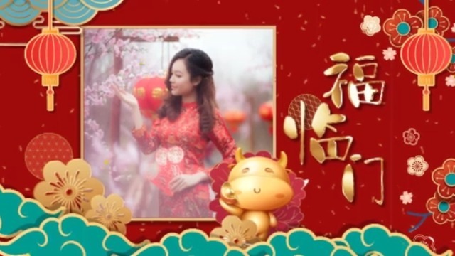 红金牛年祝福新年春节拜年视频1预览图