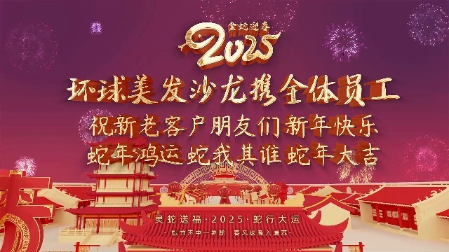 3D立体春节蛇年春节祝福视频1预览图