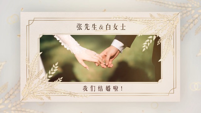 ins风优雅简约婚礼邀请函视频0预览图