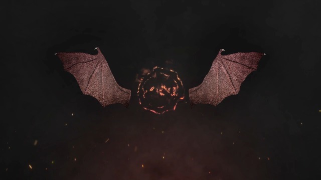 恶魔翅膀展开的燃烧logo标志0预览图
