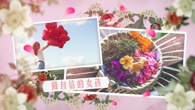 唯美花卉缓缓盛开女神节祝福2预览图